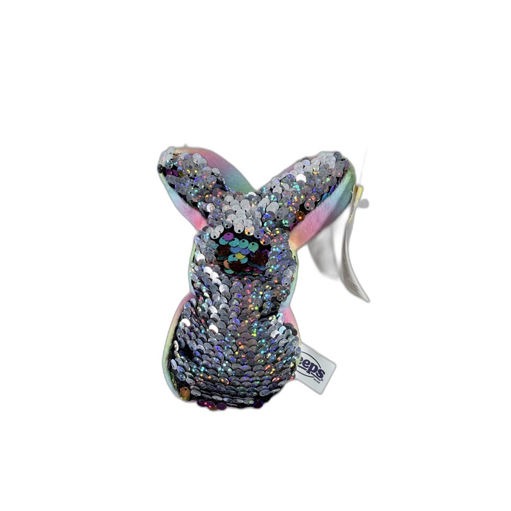 Peeps Bunny Plush Rainbow Tie Dye Flip Sequin Silver Iridescent Dan Dee 722162
